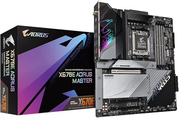 GIGABYTE X670E AORUS MASTER AMD AM5 ATX Placa base 4x DDR5~128GB, 3x PCIe x16,4x M.2,6x SATA 6,8x USB 3.2,2x USB-C, 2x USB 2.0