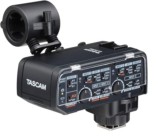 Tascam CA-XLR2d-F FUJIFILM Kit XLR Adaptador de micrófono para cámaras sin espejo, negro (CA-XLR2dF)