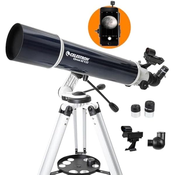 Celestron Omni AZ 102 Telescopio con adaptador para smartphone