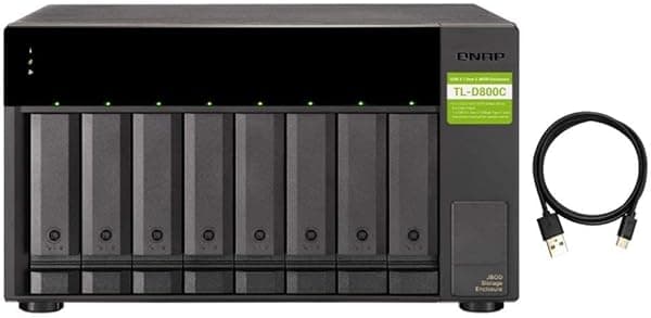 QNAP - Unidad de expansión USB-C 3.1 Gen2 de 10 Gbps JBOD, W125662851 (unidad de expansión JBOD de 10 Gbps con un cable USB-C a USB-A 3.1 Gen2) TL-D800C