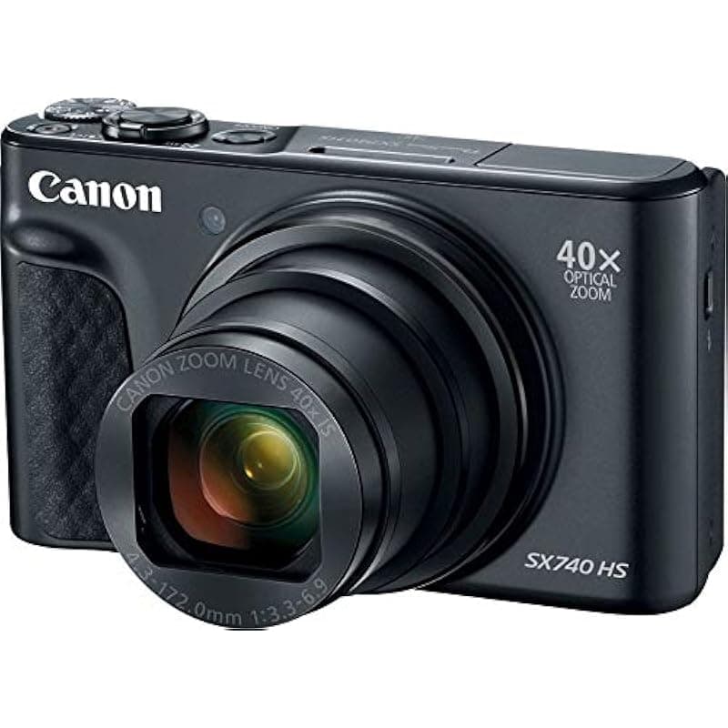 Canon Cámara PowerShot SX740 HS con zoom óptico de 40x y sensor CMOS de 20.3 megapíxeles (modelo internacional, negro) SX740HSBK