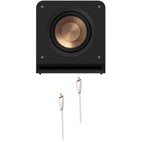 KLIPSCH Subwoofer RP-1000SW de 600 W con controlador de cerámica de 10 pulgadas con un cable de subwoofer Greyhound de 3.0 M (2023) BNDL_RP1000SW-GHOUND03