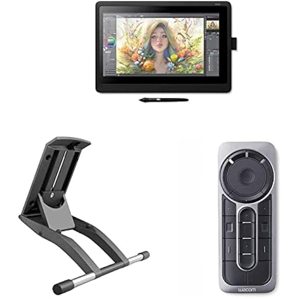 Wacom Cintiq - Paquete de 16 tabletas de dibujo con soporte ajustable y control remoto Express Key