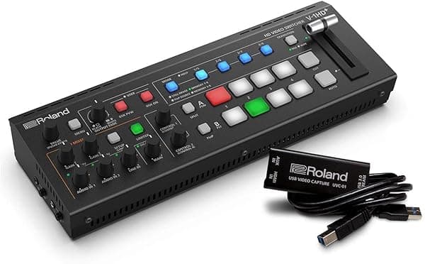 Roland V-1HD+ STR Video Switcher Web Streaming Bundle y UVC-01