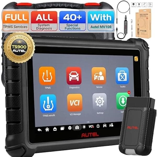 Autel MaxiTPMS TS900 + MaxiVideo MV108, herramienta de programación TPMS, programador de sensores, escáner de diagnóstico de vehículos, lector de códigos OBD2, funciones TPMS mp408mv108