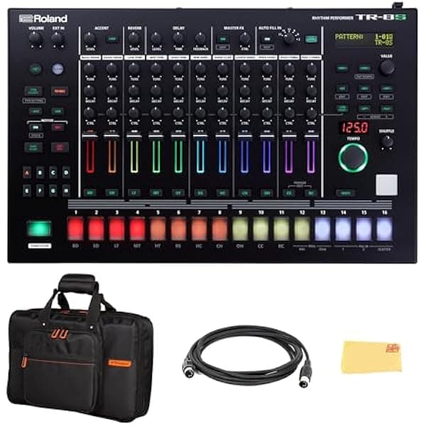 Roland Paquete AIRA Rhythm Performer con bolsa de instrumentos TR-8s y cable MIDI de 10 pies AUS-TR-8S-COMBO-DLX
