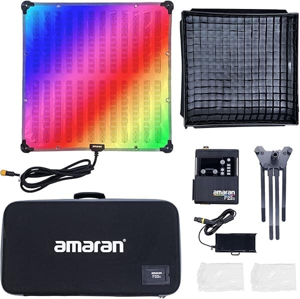 Aputure Amaran F22c RGBWW - Luz de tela flexible LED, salida de 200 W, panel LED de 2 x 2 pies