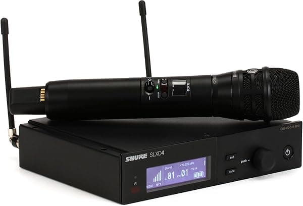 Shure Sistema de micrófono inalámbrico con micrófono vocal portátil KSM8, SLXD24/K8B-G58