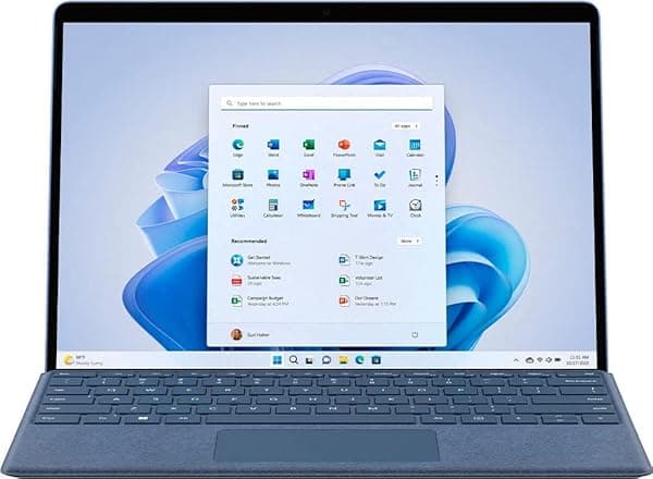Microsoft Surface Pro 9, tablet 2 en 1 con pantalla táctil de 13 pulgadas, Intel Core i5-1235U de 12ª generación, gráficos Intel Iris Xe, memoria RAM DDR5 de 8 GB, SSD de 1 TB, Windows 11h, zafiro