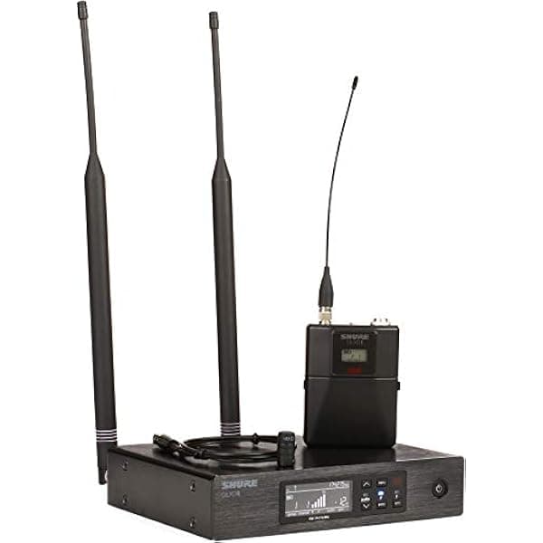 Shure Sistema de micrófono inalámbrico QLXD14/83 con Bodypack y micrófono Lavalier omnidireccional WL183 QLXD14/83-V50