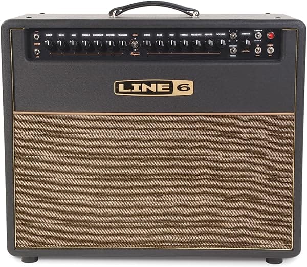 Line 6 DT50 112 25/50 W 1 x 12 Guitar Combo Amplificador, blanco negro rojo azul