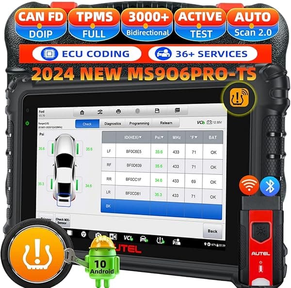 Autel MaxiSys MS906 Pro-TS Herramienta de diagnóstico OBDII de sistema completo, último modelo 2024 de MS906 Pro MS906BT MS906TS MK908, diagnóstico TPMS superior y codificación ECU, prueba activa, servicio AU-MS906PRO-TS