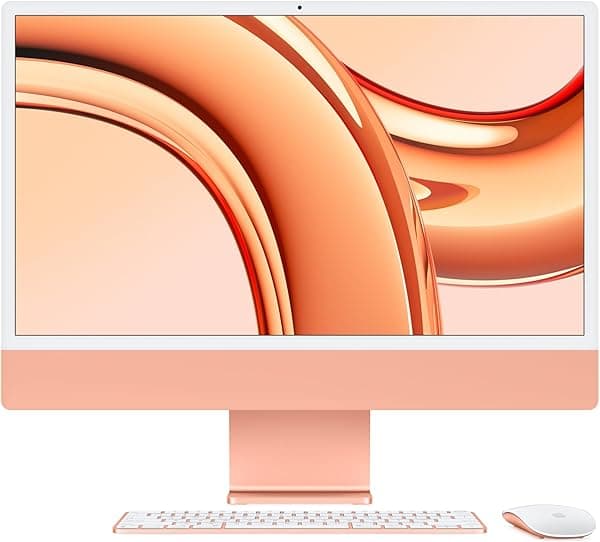 Apple Computadora de escritorio todo en uno iMac 2023 con chip M3: CPU de 8 núcleos, GPU de 10 núcleos, pantalla Retina de 24 pulgadas, memoria unificada de 8 GB, almacenamiento SSD de 256 GB MQRX3LL/A