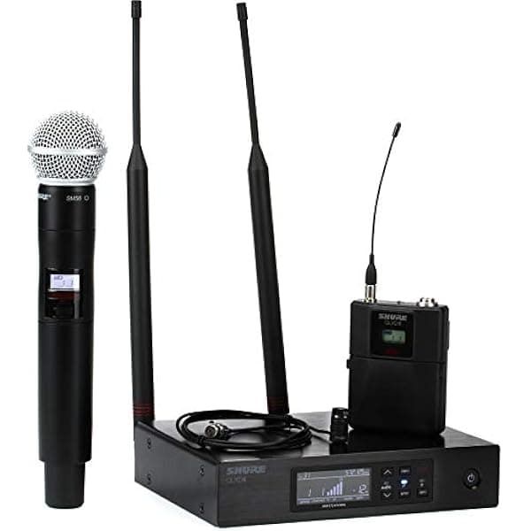 Shure QLXD124/85 Sistema de micrófono inalámbrico de doble canal con micrófono de mano SM58 y WL185 Lavalier
