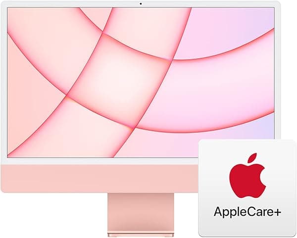 Apple Computadora de escritorio todo en uno iMac 2023 con chip M3: CPU de 8 núcleos, GPU de 10 núcleos, pantalla Retina de 24 pulgadas, almacenamiento SSD de 256 GB. Funciona con iPhone/iPad; rosa con