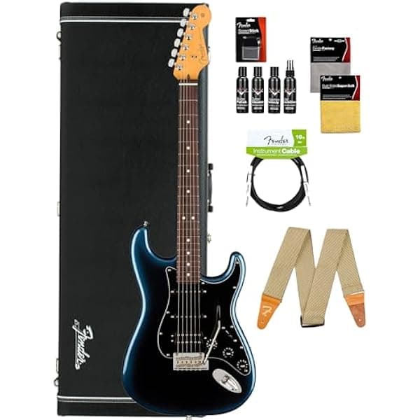 Fender American Professional II Stratocaster HSS Guitarra Electrica Dark Night Rosewood V-Mod II Double Tap Tremolo 2 Puntos Made in USA con Estuche 113910761