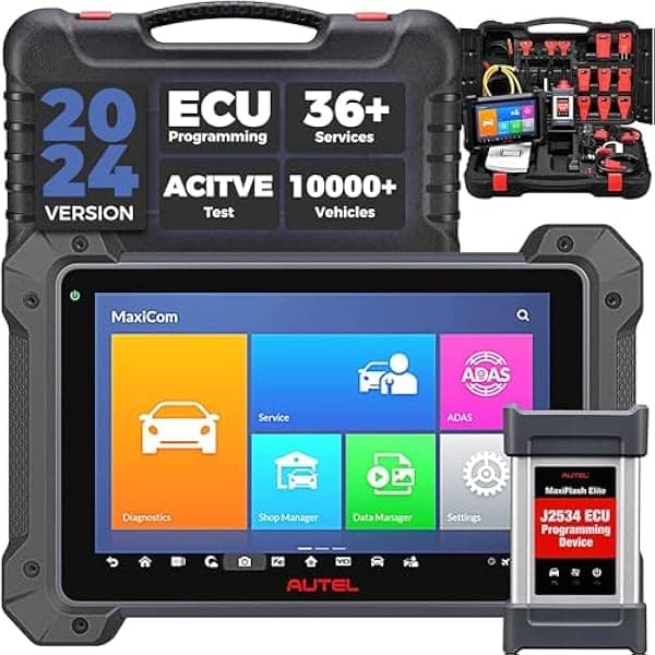 Autel Escáner MK908P 2024, escáner de diagnóstico de vehículos J2534 con programación y codificación en línea, igual que Maxisys Elite MS908P, lector de códigos con 36+ funciones especiales MaxiCOM