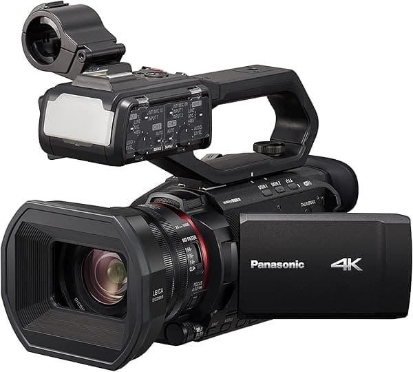 Panasonic HC-X2000E Videocámaras profesionales 4K más ligeras con lente gran angular de 0.984 in, zoom óptico de 24x y mango desmontable