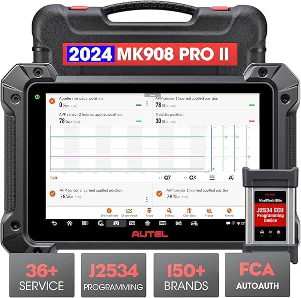 Autel Escáner MaxiCOM MK908 Pro II: 2024 Nueva versión de Maxisys MS908S Pro/Elite II con programación J2534, codificación ECU, 3000+ prueba activa, 38+ servicio para 150 marcas, FCA AutoAuth Newest Autel MaxiCOM MK908Pro II