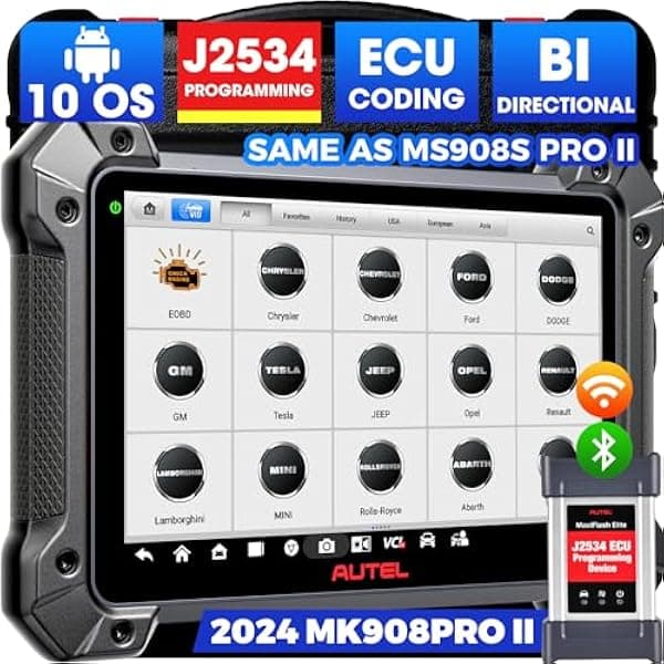 Autel Escáner Maxicom MK908 Pro II 2024, igual que Maxisys MS908S PRO II con programación J2534, AutoScan 2.0, codificación de programas ECU como MS Ultra Elite II Pro, bidireccional, 38+ servicios, Autel Maxisys MK908Pro II