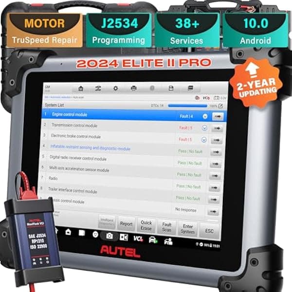 Autel MaxiCOM MK908P - Escáner de diagnóstico de coche con programación de código del ECU, escáner automotriz OBD2 con MaxiScope MP408, osciloscopio de diagnóstico Maxisys Elite II Pro + VCI