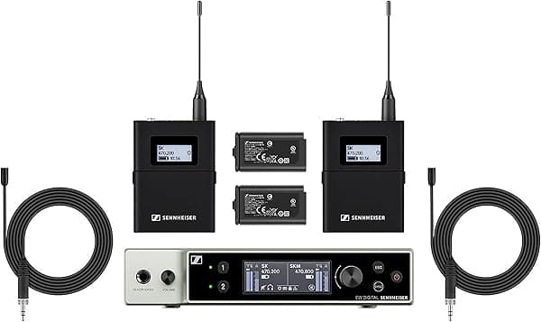 Sennheiser EW-DX MKE 2 Set Sistema de micrófono Lavalier dual - Banda Q1-9 EW-DX MKE 2 SET Q1-9