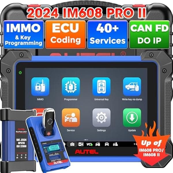 Autel MaxiIM IM608 PRO II - Herramienta de programación de llaves FOB con llave superior, 2024 Level Up IM608 PRO IM608 IM508 con DOIP y CAN FD Android 10, nueva versión de IM608S II, codificación ECU OE, más de 40