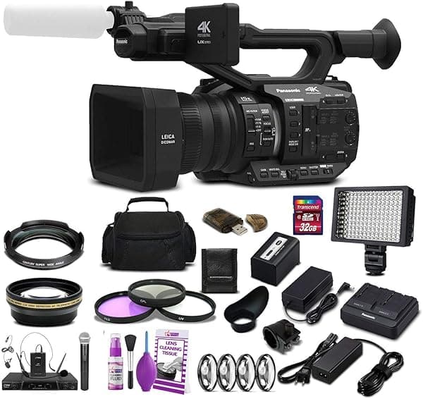 Panasonic AG-UX90 4K/HD Videocámara profesional (AG-UX90PJ) Paquete de inicio de estudio