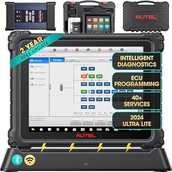Autel MaxiCOM Ultra Lite - Escáner, actualización 2024 de Maxisys Ultra/MS919 con 2 años de actualizaciones, escáner de diagnóstico inteligente con programación y codificación de ECU de Autel Ultra Lite