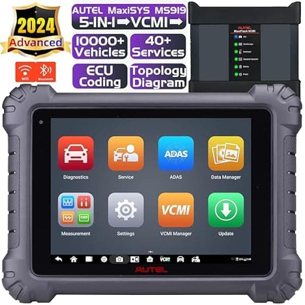 Autel MaxiSys MS919 2023 versión con sistema completo VCMI 5 en 1 diagnóstico bidireccional control ECU codificación topología mapeo 40+ servicios avanzados MS909 MS Elite MS906 MS908 TS608 Lite of MS Ultra AL529HD-MS919