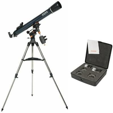 Celestron Paquete de telescopio AstroMaster 90EQ con kit de accesorios Celestron 94306 PowerSeeker (2 artículos) ACELAM90EQK3