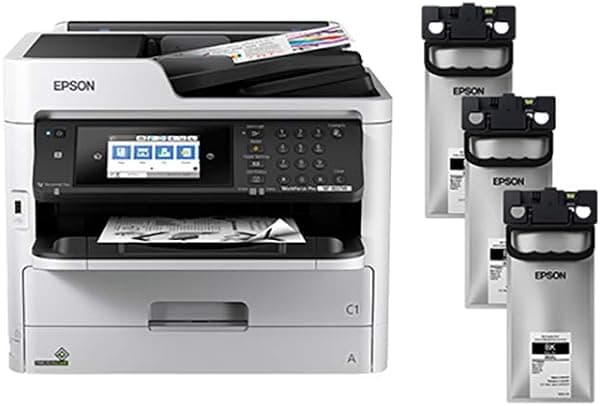 Epson Workforce Pro WF-M5799 Impresora Multifunción Monocromática Supertank Blanca, Alta eficiencia y ahorro de tinta C11CG04201-LB