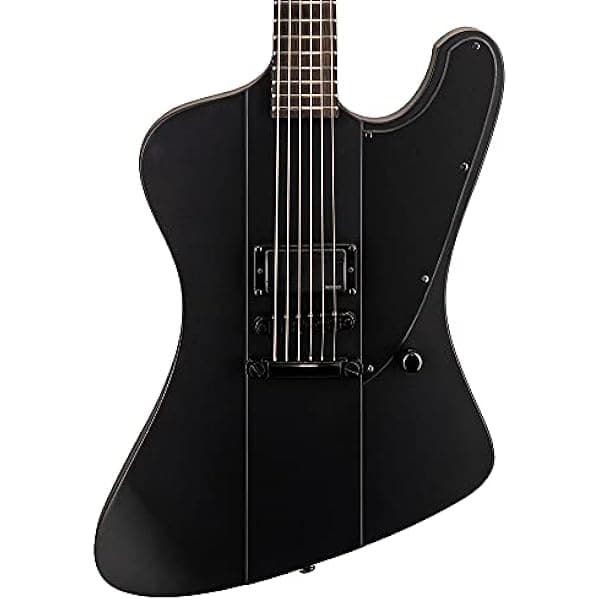 ESP 6 String LTD Phoenix Metal Guitarra Eléctrica, Negro Satinado, Derecha, (LPHOENIXBKMBLKS)