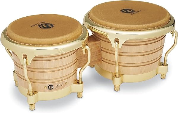 Latin Percussion LP201AX-2AW Bongo Tambor, Natural/Dorado