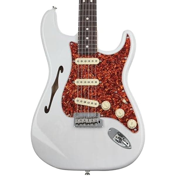 Fender Limited Edition American Professional II Stratocaster Thinline Guitarra Electrica Semihueca Fresno SSS V-Mod II Diapason Palo Rosa White Blonde MIA Estuche 171010701
