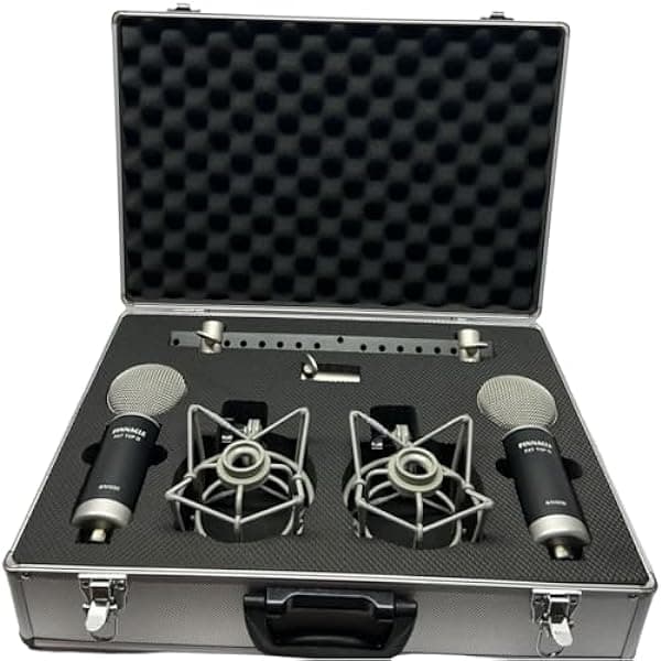 Pinnacle Microphones D-FTII-ST-S Fat Top II - Juego de micrófonos de cinta, color negro