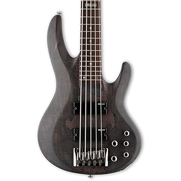 ESP LTD B-205SM - Bajo de arce spalted, negro satinado transparente LB205SMSTBLKS