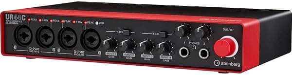Steinberg UR44C Interfaz de Audio USB 3.0 6x4 con Cubase AI y Cubasis LE, Roja UR44C RD