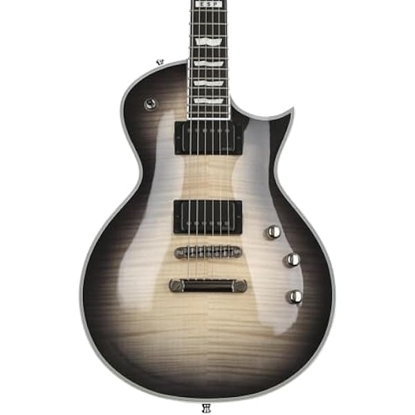 ESP E-II Eclipse Full Thickness Guitarra Electrica Caoba Tapa Arce Flameado Diapason Ebano EMG 57TW/66TW Activa Puente Gotoh TOM Black Natural Burst Made in Japan c/Estuche EIIECFTFMBLKNB