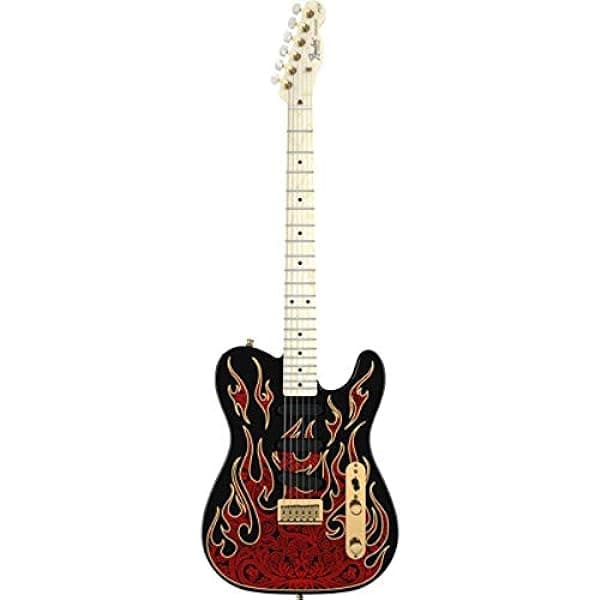 Fender James Burton Telecaster Red Paisley Flames Guitarra Electrica USA Cuerpo Basswood Diapason Arce 3 Pickups Switch 5 Vias Hardware Dorado 108602887