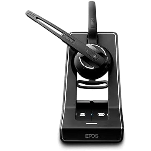 Sennheiser SD Office ML (506009) - Auricular Inalámbrico DECT de un Solo Lado para Teléfono de Escritorio y Conexión con Skype for Business, Micrófono con Cancelación de Ruido, Múltiples Estilos de Uso (Negro)