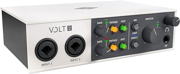 Universal Audio VOLT 2 Interfaz de Audio USB 2.0, 2 entradas/2 salidas, Modo de Preamplificador de Micrófono Vintage