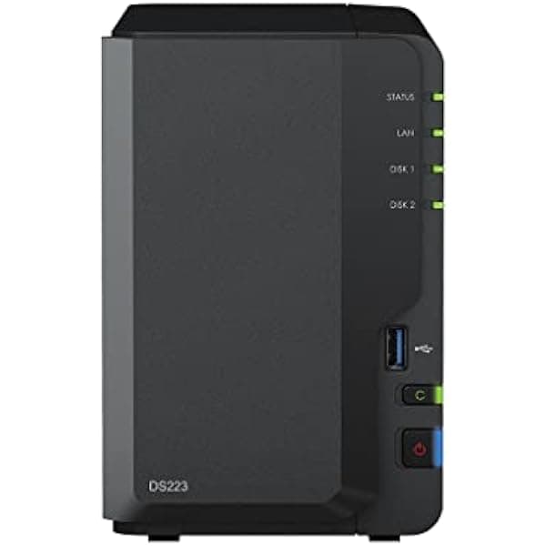 Synology DS223 Diskstation NAS (Realtek RTD1619B Cuádruple Núcleo 2GB RAM 1xRJ-45 Puerto LAN 1GbE)