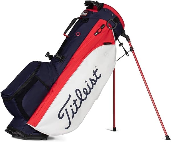 Titleist - Players 4 Plus Golf Bag - Bolsa de Golf en Azul Marino/Blanco/Rojo 2021 Players 4 Plus