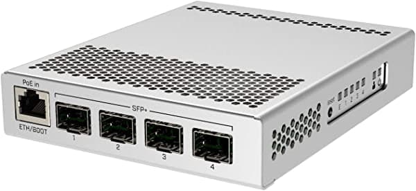 MikroTik CRS305-1G-4S+IN Switch de Escritorio de 5 Puertos, 1 Puerto Ethernet Gigabit, 4 Puertos SFP+ a 10Gbps