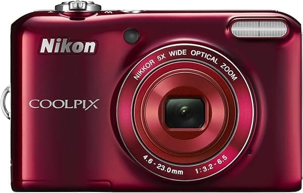 Nikon COOLPIX L28 Cámara Digital de 20.1 MP con Lente de Zoom de 5x y Pantalla LCD de 3" (Roja) (MODELO ANTIGUO) 26395