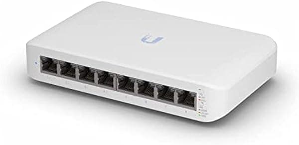 Ubiquiti UniFi Switch Lite 8 PoE | Conmutador Gigabit de 8 Puertos con 4 Puertos PoE+ 802.3at (USW-Lite-8-PoE), Blanco