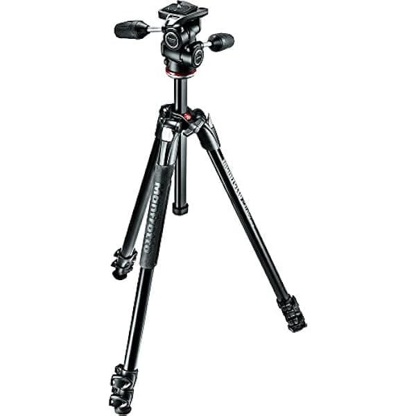 Manfrotto 290 Xtra Kit de Trípode de Aluminio de 3 Secciones con Cabeza de 3 Vías (MK290XTA3-3WUS), Negro