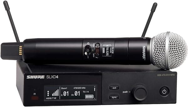 Shure SLXD24/K8B Sistema de Micrófono Inalámbrico con Micrófono Vocal de Mano KSM8 (SLXD24/SM58-H55)