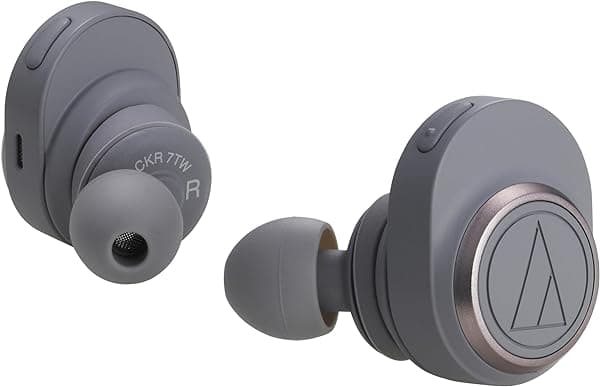 Audio-Technica ATH-CKR7TW Auriculares Inalámbricos de Botón, Gris ATH-CKR7TWGY
